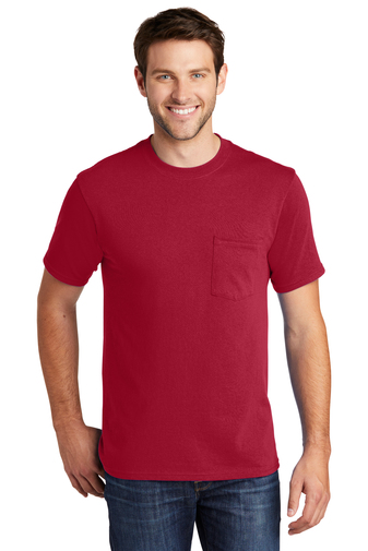 Port & Company Adult Unisex Core 5.4oz 100% Cotton With Pocket Short Sleeve T-shirt